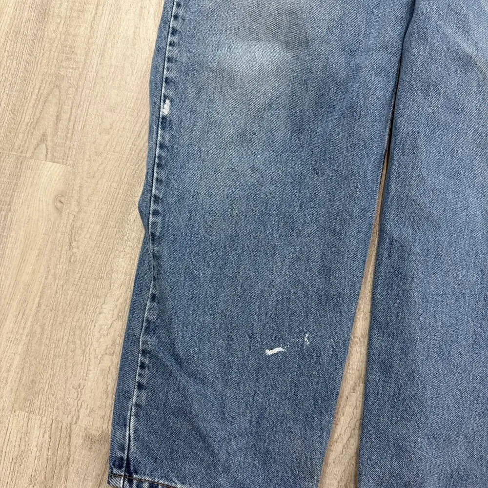 Vintage Levis 505 Regular Fit Straight Leg Jeans Men's 42x32 Blue 2001 Western